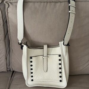 Rebecca Minkoff white leather feed bag